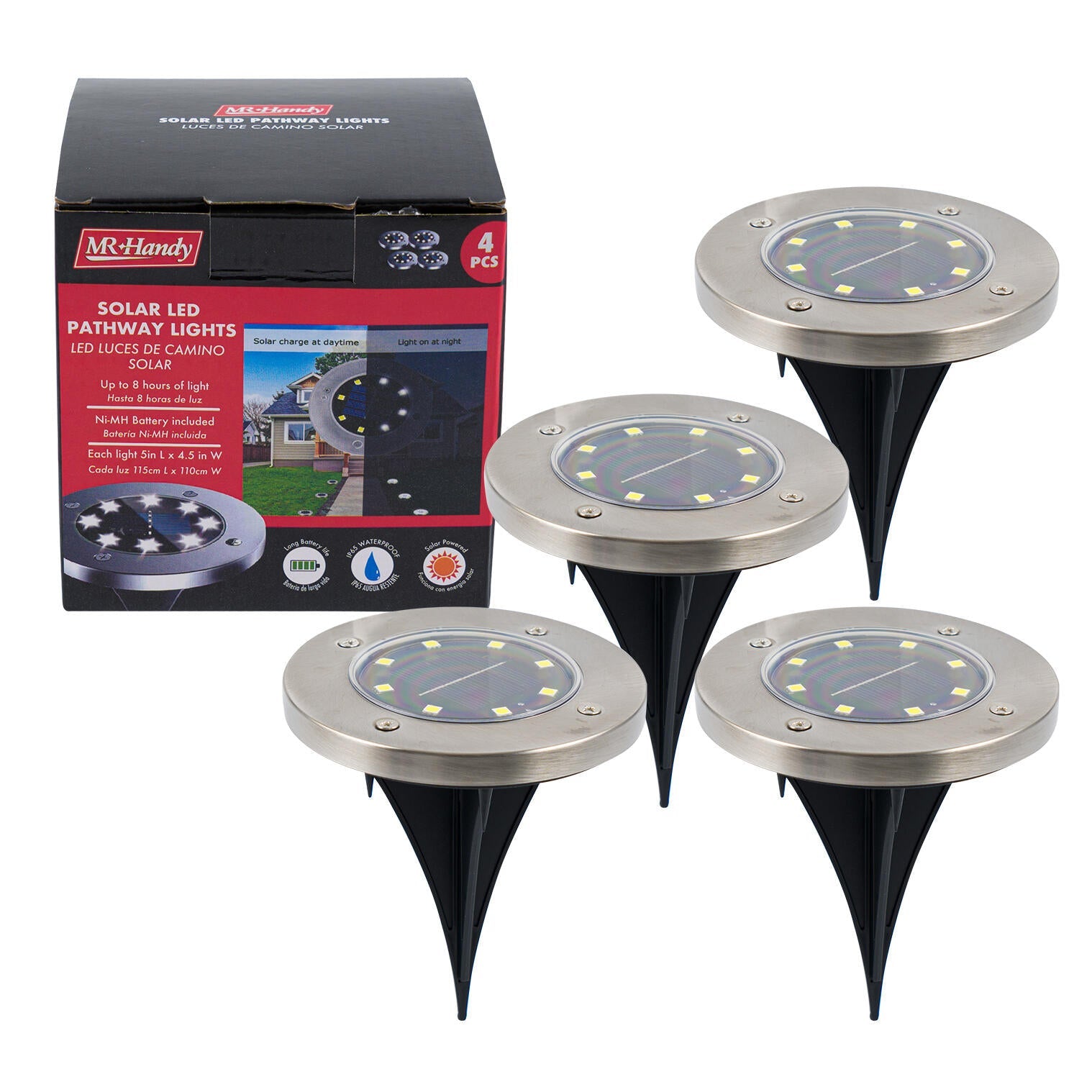 Mr. Handy Solar LED Garden Light 4pk - 4.5" (Pieces=12)