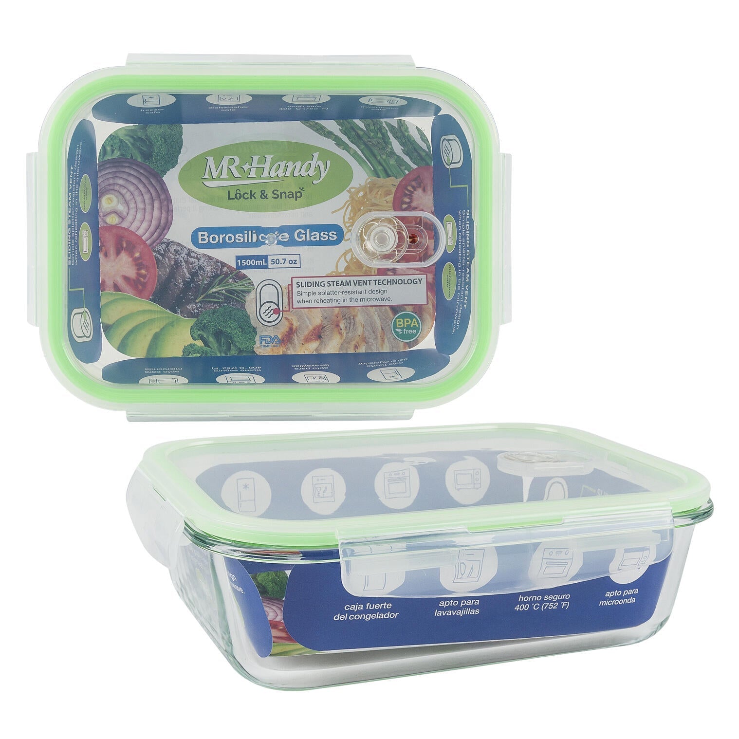 Mr. Handy Rectangle Food Container - 50.70oz (Pieces=24)