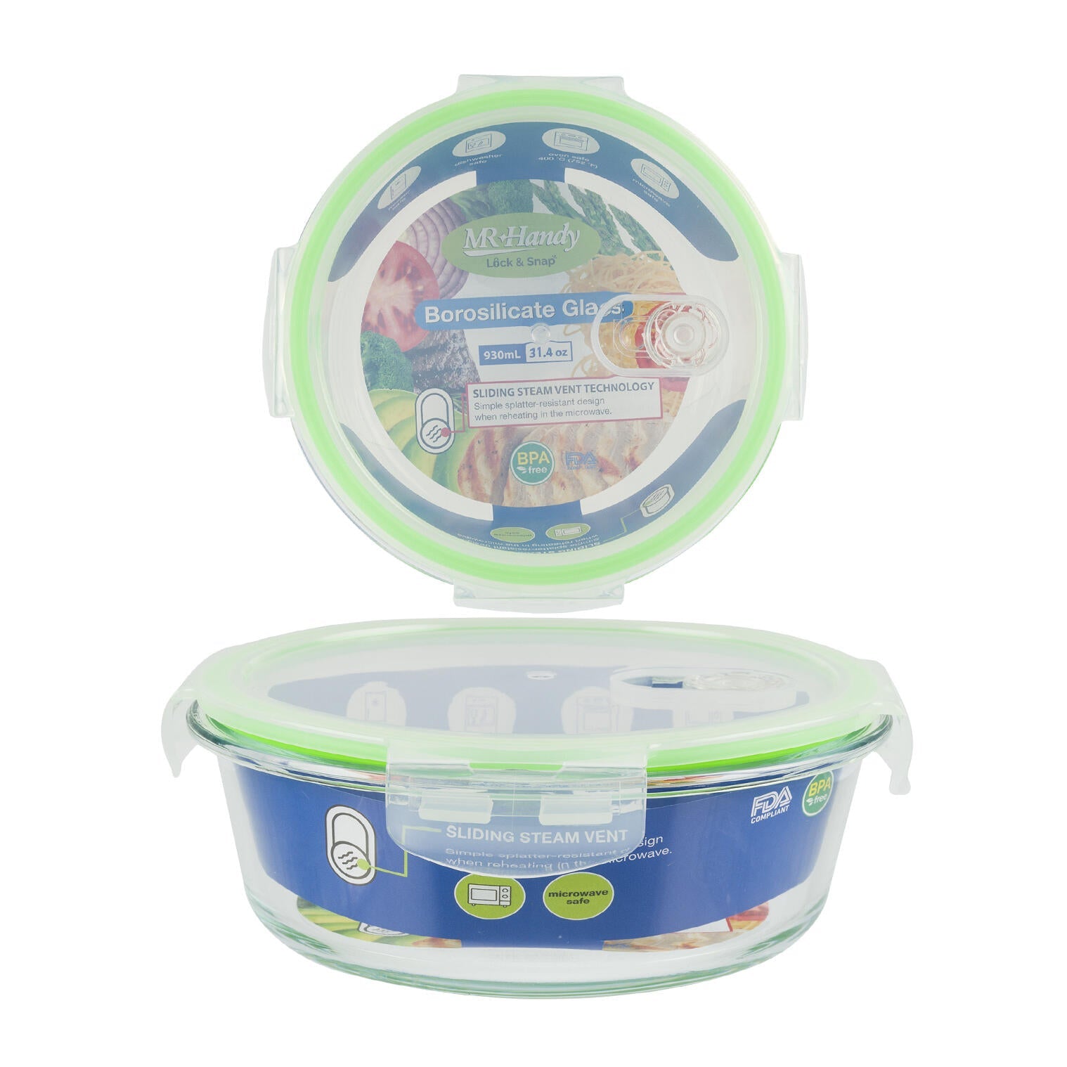 Mr. Handy Round Food Container - 31.44oz (Pieces=36)