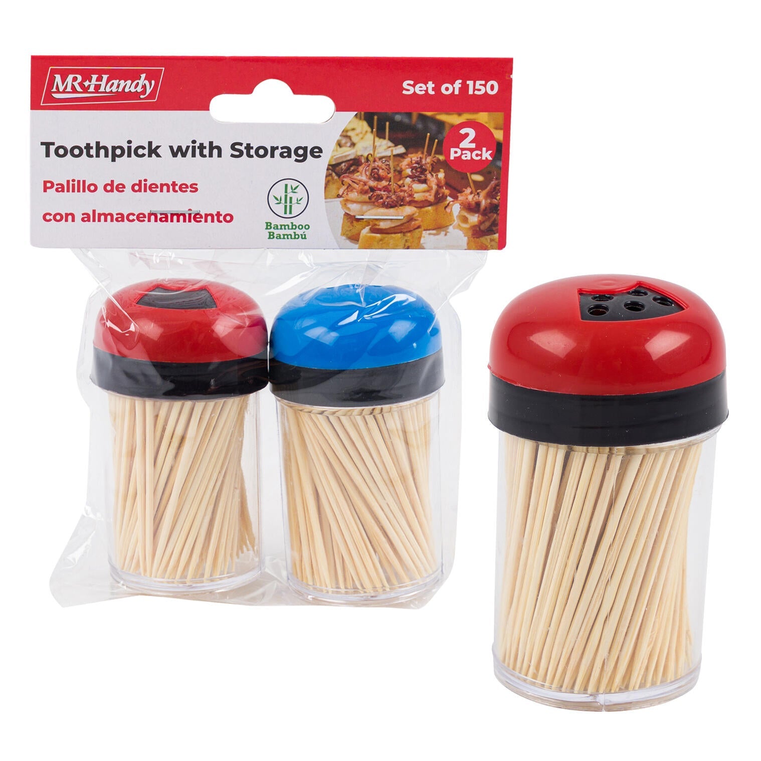 Mr. Handy 2pk 150ct Toothpick and Holder Set (Pieces=48)