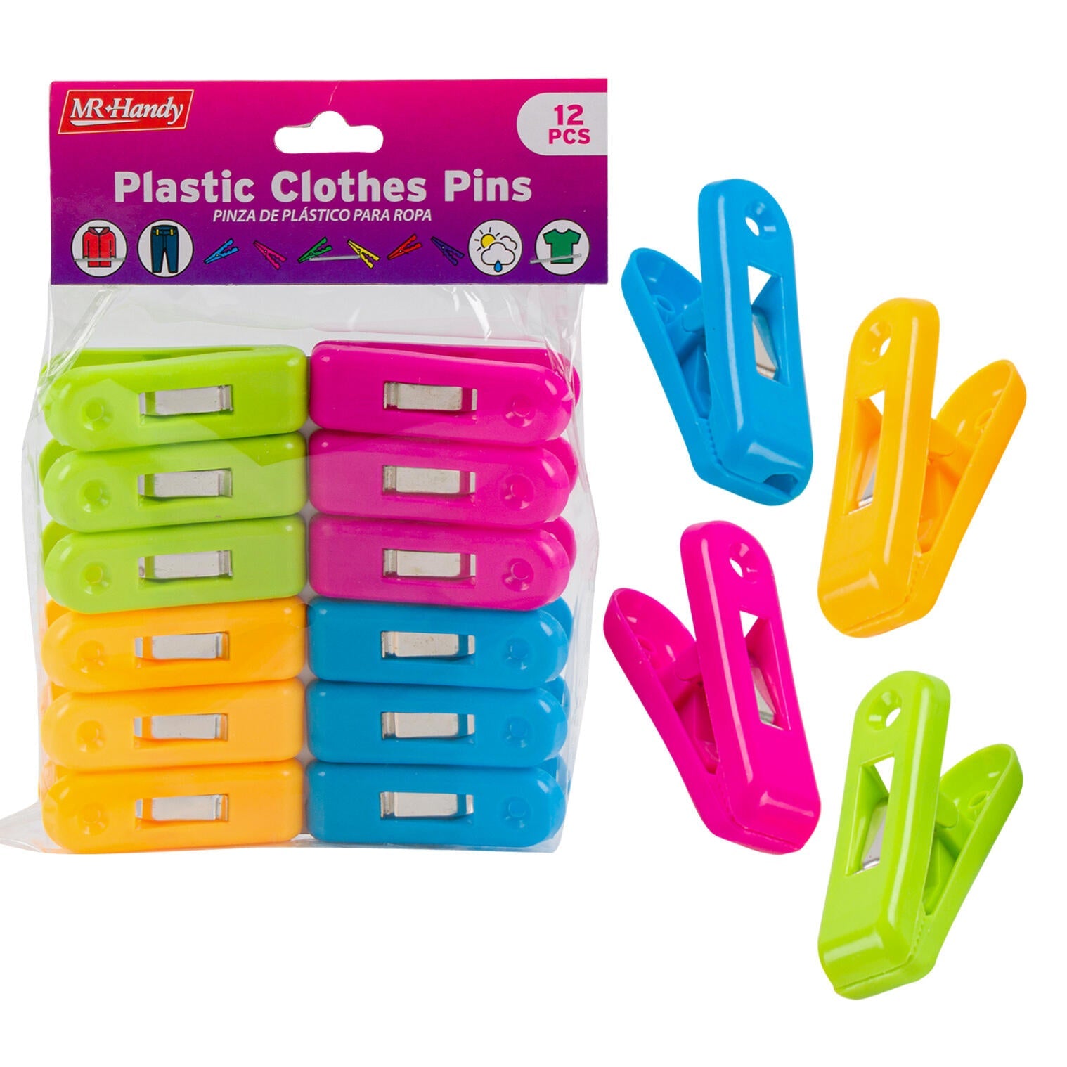 48 Plastic Clothespins