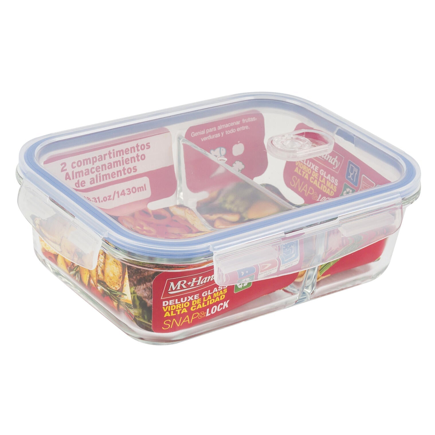 Mr. Handy 2 Section Food Container - 48oz (Pieces=12)